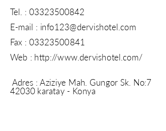 Dervish Hotel iletiim bilgileri